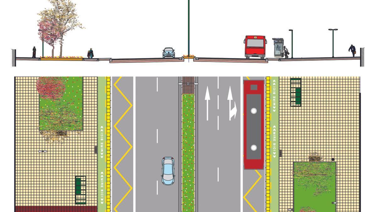 Recreación de cómo quedará la avenida Cataluña después de su reforma.