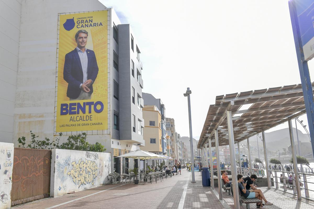 Lona del candidato a la Alcaldía de Las Palmas de Gran Canaria, Bento por Unidos por Gran Canaria.