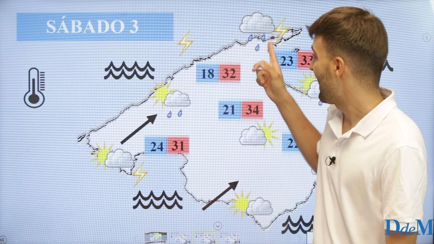 El tiempo del fin de semana en Mallorca | Temperaturas altas y riesgo de alguna tormenta