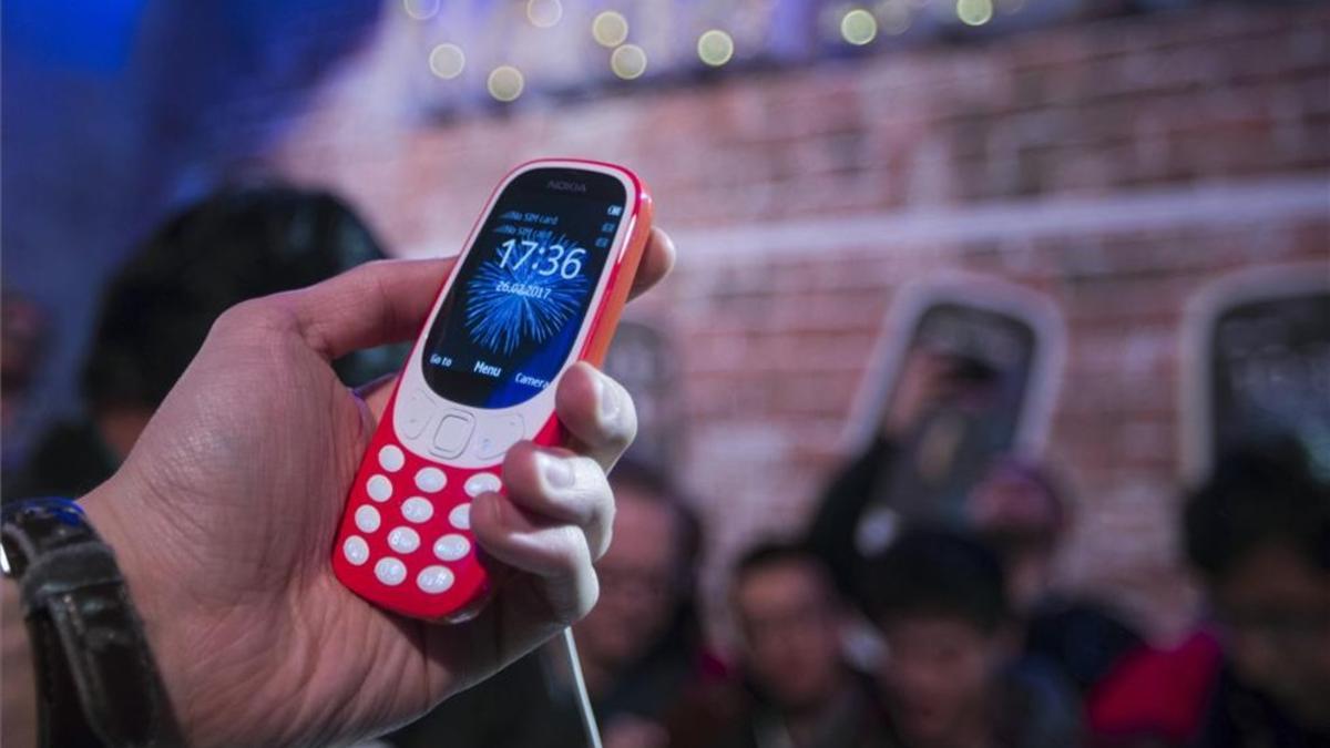 El nuevo Nokia 3310, en el Mobile World Congress.