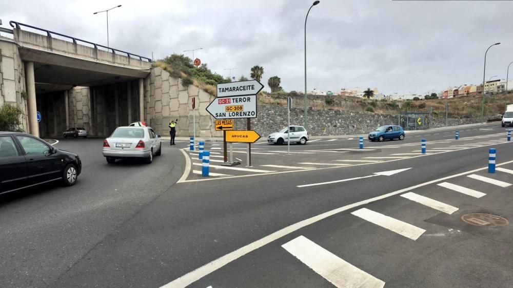 Cortes de tráfico en la circunvalación de Las Palmas de Gran Canaria