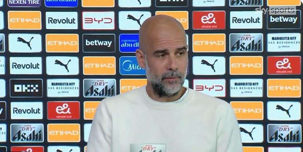 Pep Guardiola, en la rueda de prensa previa al partido ante el Everton