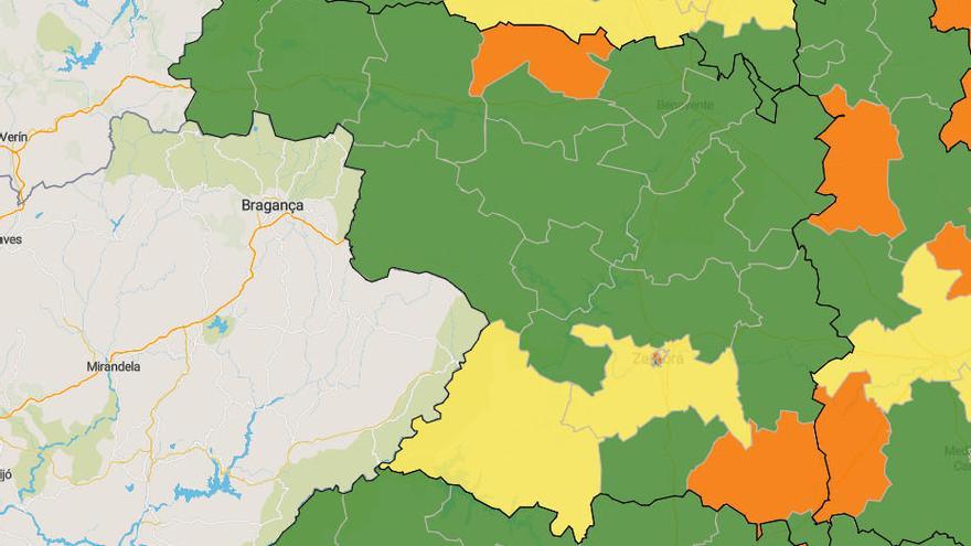 Zonas básicas de salud de Zamora, color y a qué fase pasan