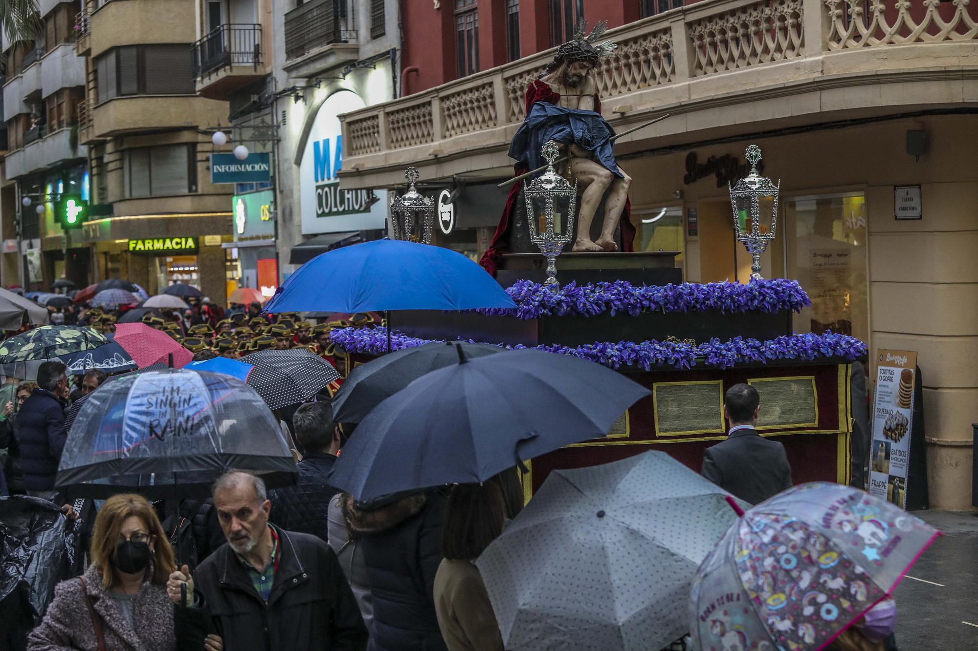 Elche Procesiones Miercoles Santo:Procesion de las Jesuitinas,Cristo del Amor Salesianos,Misa Mare de Deu de les Bombes,Nuestro Padre Jesus Rescatado.