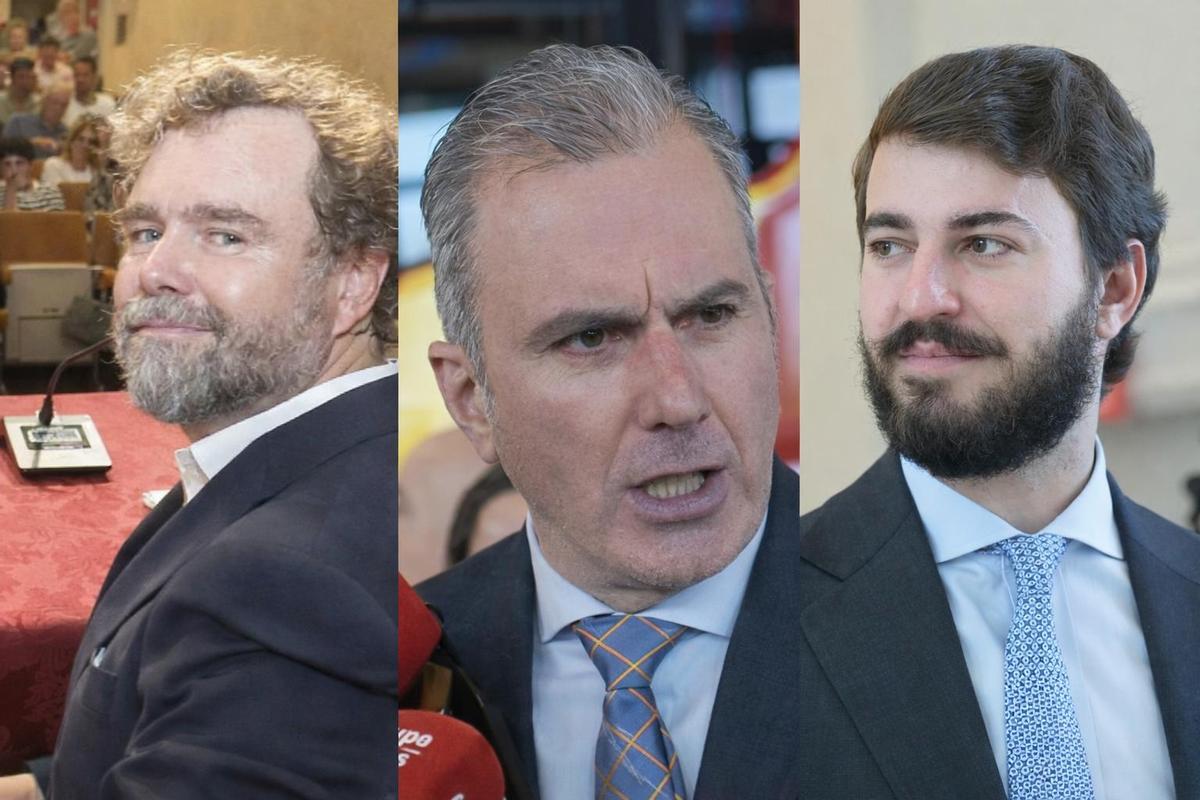 De izda. a dcha., Iván Espinosa de los Monteros, Javier Ortega-Smith y Juan García-Garllardo.