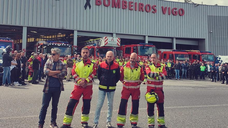 Emotivo homenaje de los Bomberos de Vigo a Sergio Sanlés: &quot;Se nos va una gran persona&quot;