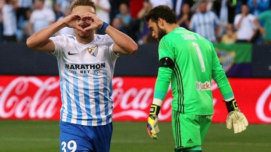 Ontiveros, celebrando su golazo al Celta.