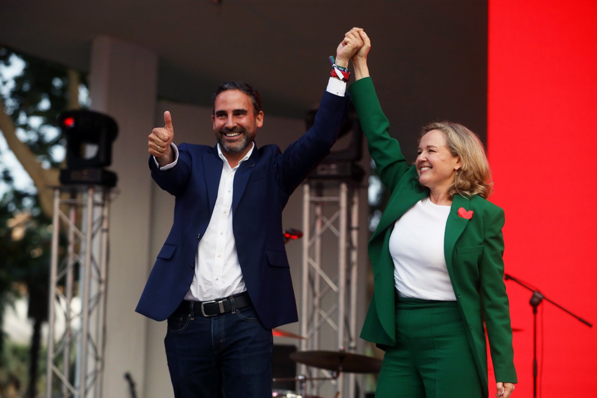 Calviño y Espadas apoyan a Dani Pérez en el acto de fin de campaña del PSOE en Málaga capital