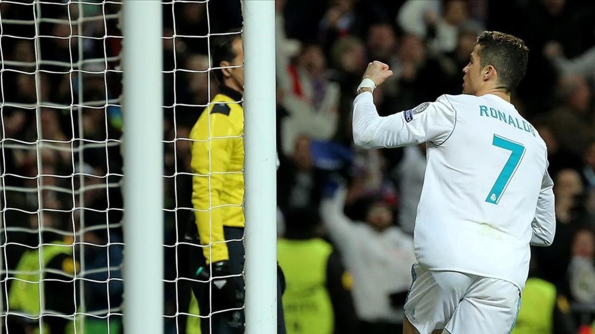 Cristiano Ronaldo celebra un gol marcado al PSG.