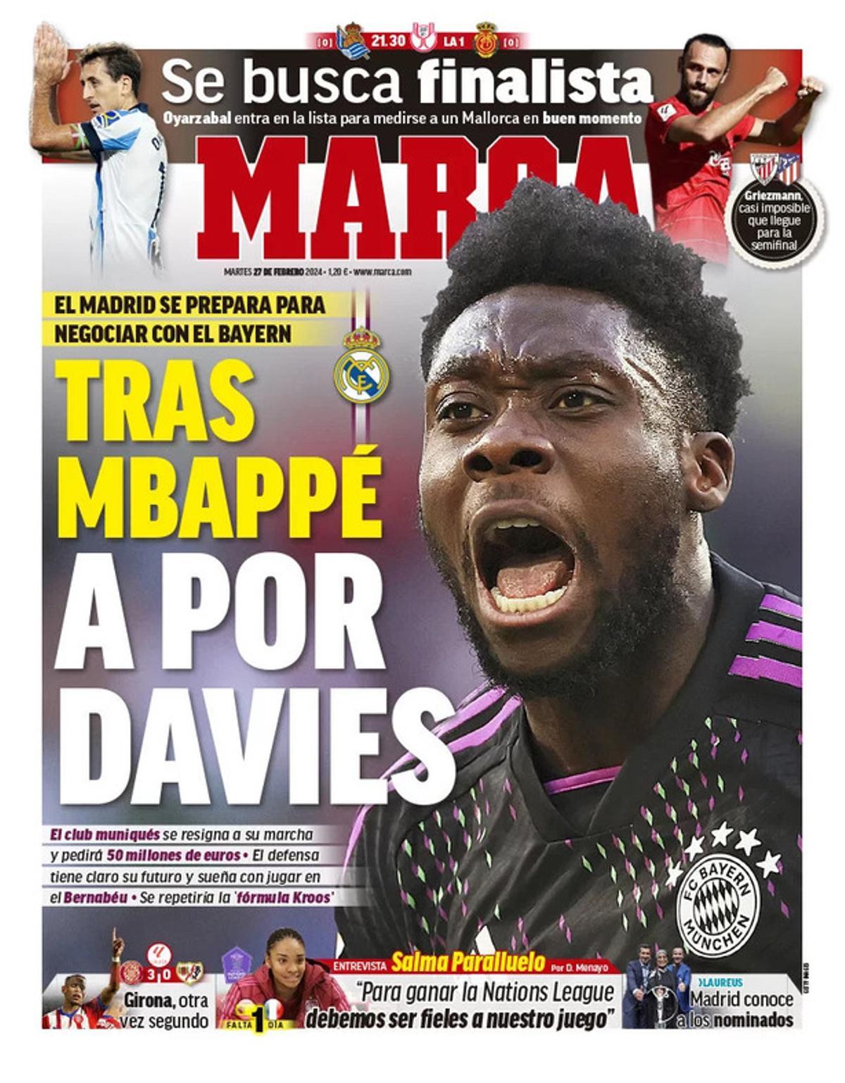 Las portadas de los periódicos deportivos de hoy, martes 27 de febrero Las portadas de los periódicos deportivos de hoy, martes 27 de febrero