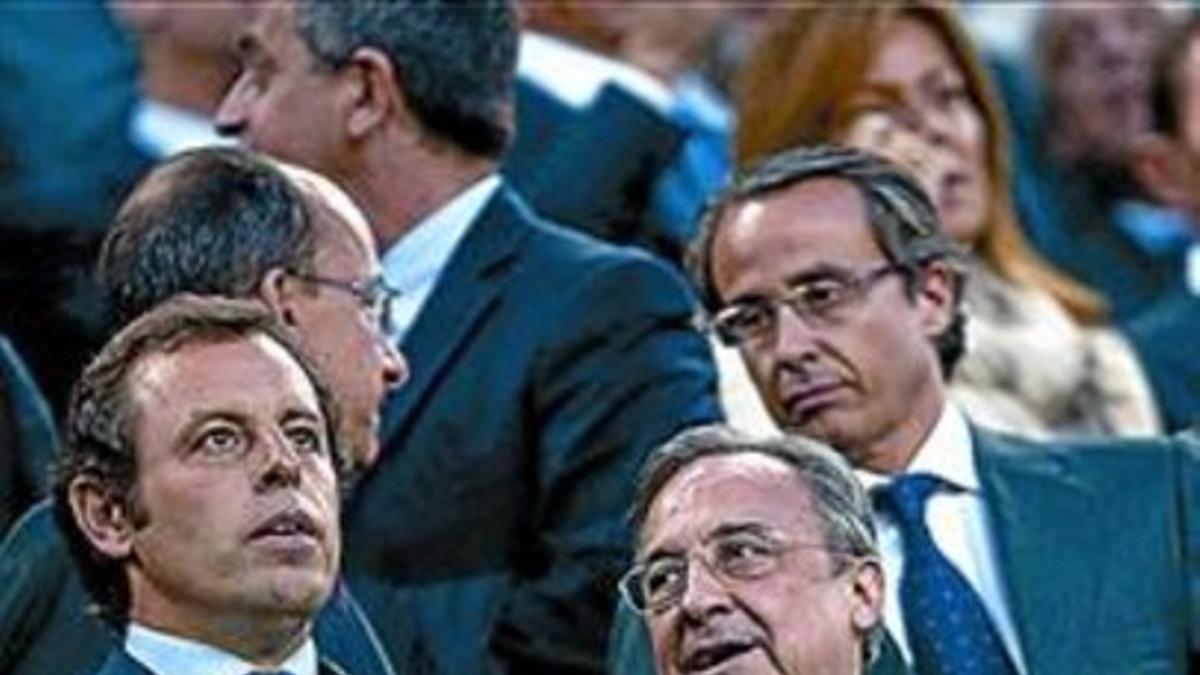 Rosell y Florentino, en el palco azulgrana.