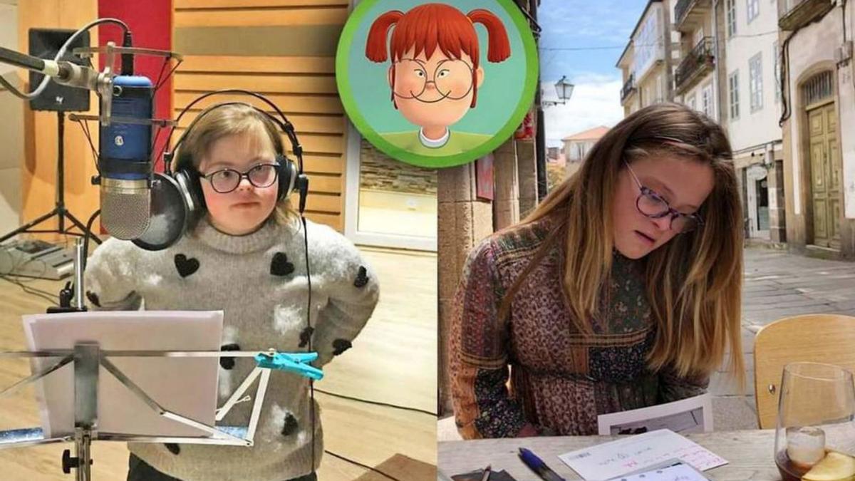 Lucía Serén, en la grabación, y Pepa Lockhart, repasando el guion.