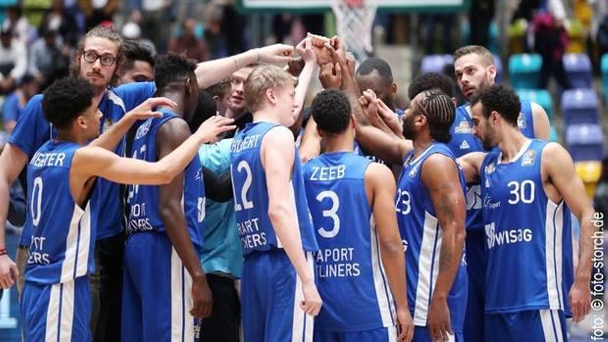 Einschwören auf das Saisonfinale: die Frankfurt Skyliners.