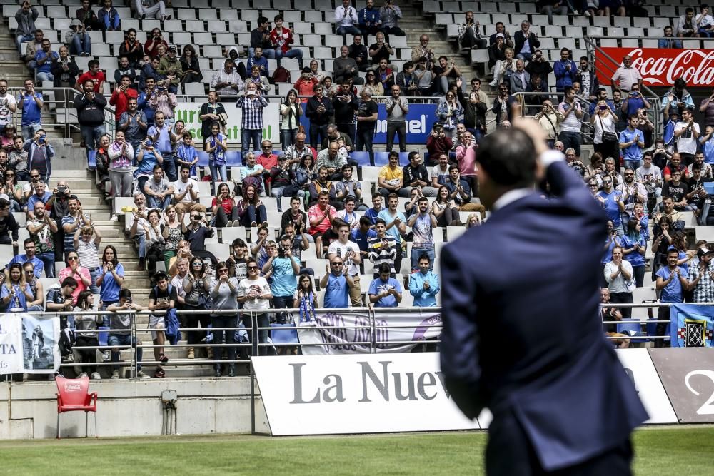Presentación de Fernando Hierro como entrenador del Real Oviedo