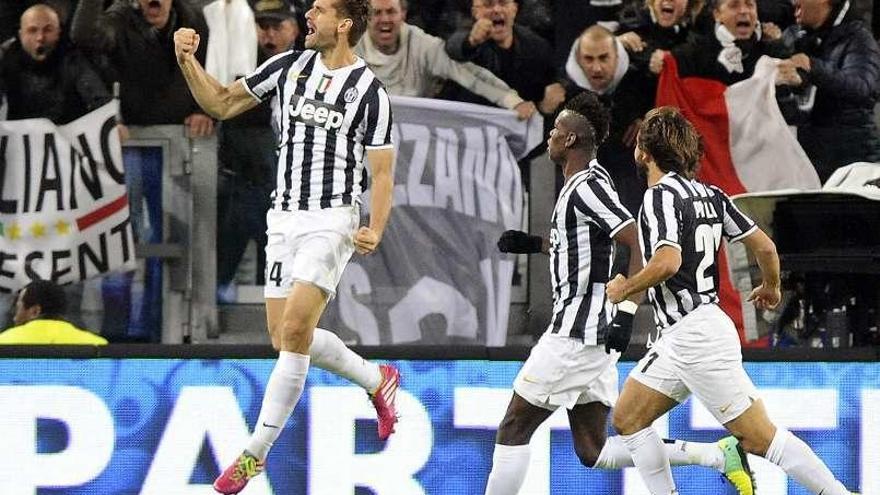 Llorente celebra un gol con el Juventus.