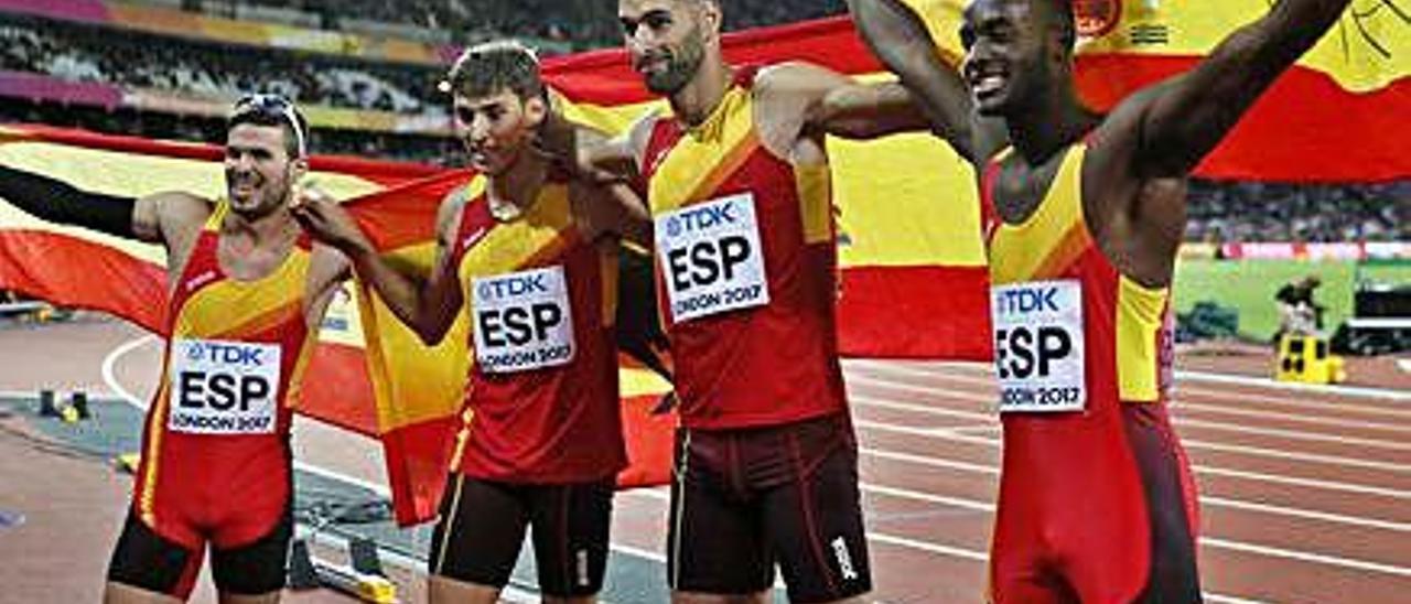 Husillos, Búa, García y Echeverry, celebran el bronce en el Europeo.