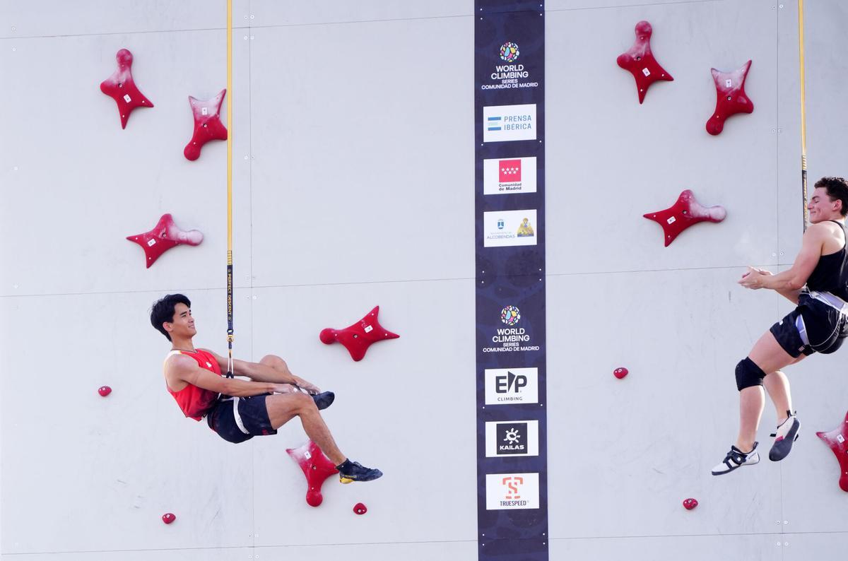 El escalador Jie Yang se alza con la medalla de bronce en la final masculina de velocidad de la World Climbing Series Comunidad de Madrid 2026
