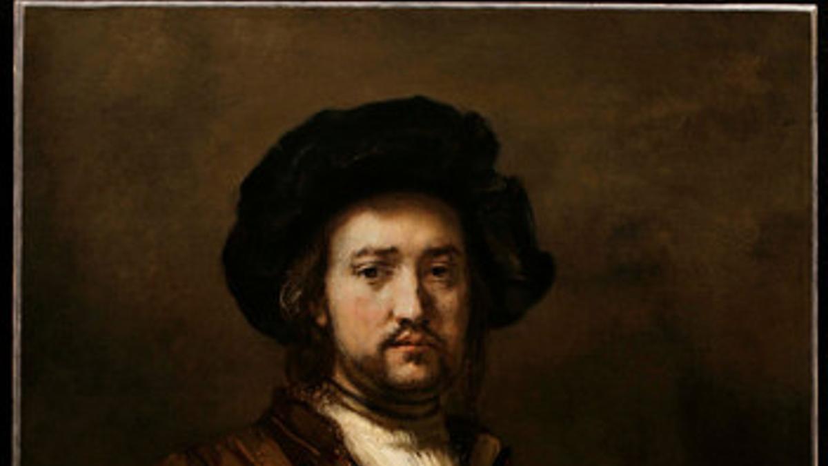 'Retrato de un hombre con las manos en la cintura', de Rembrant, la pieza más cara de la muestra.