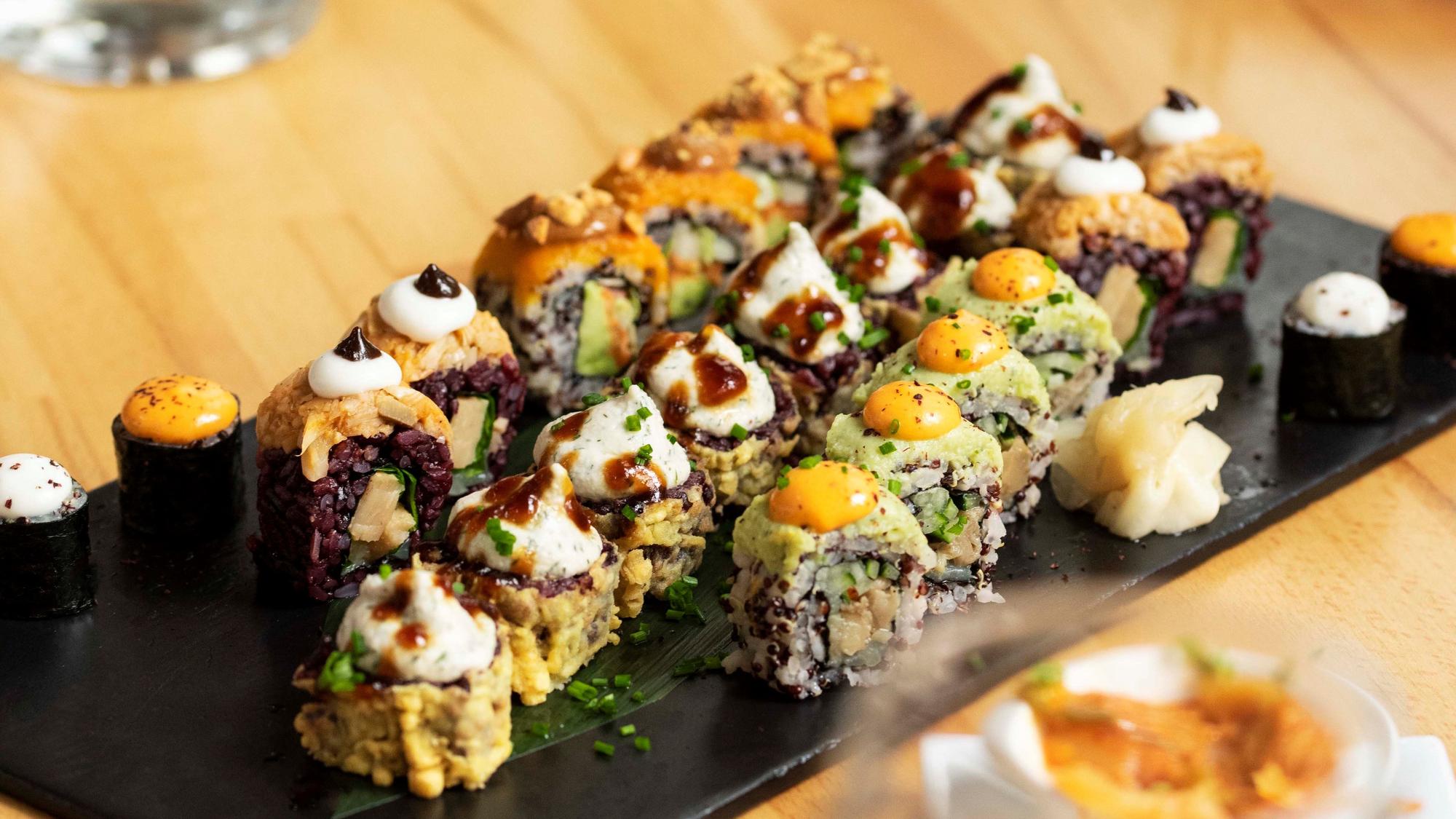 El 'sushi' vegano del restaurante Roots &amp; Rolls