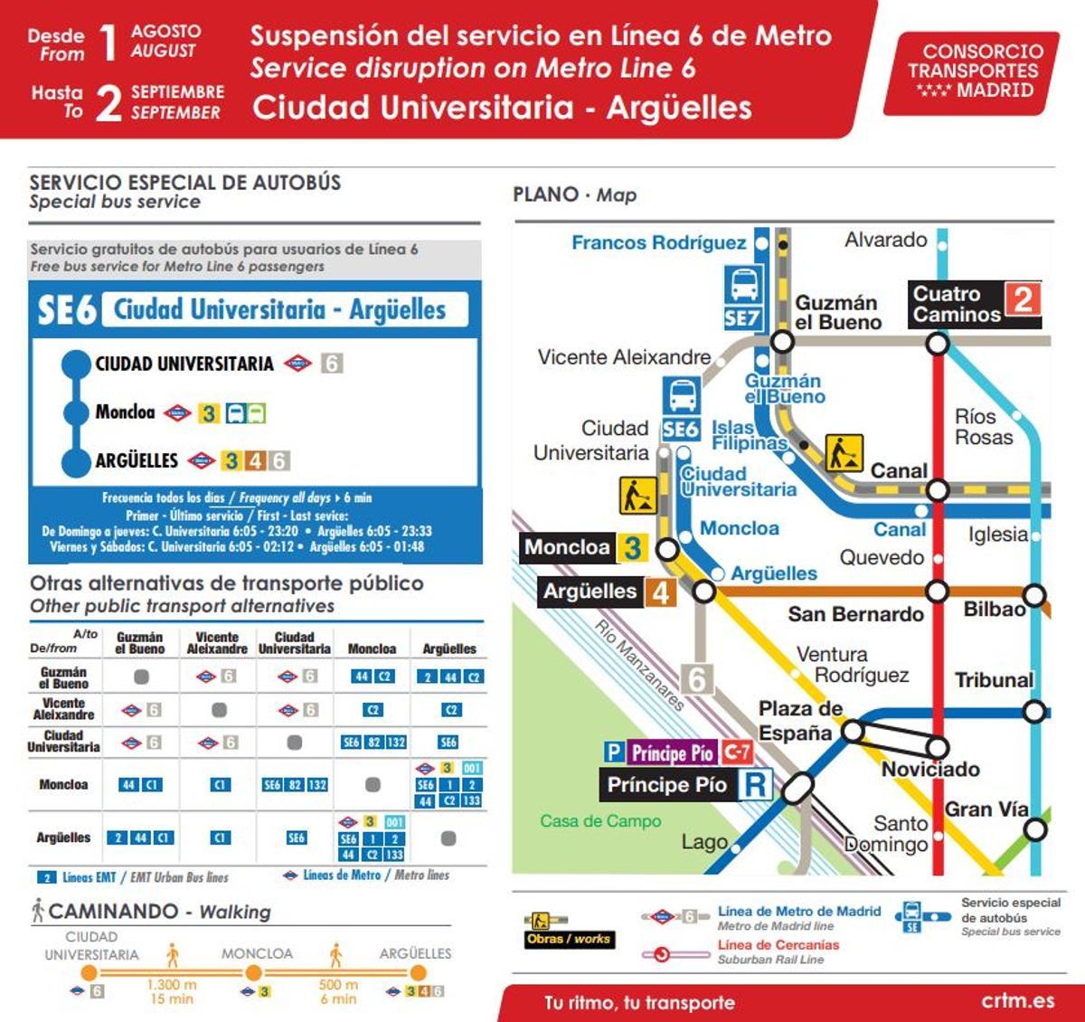 Servicio especial de autobús SE6