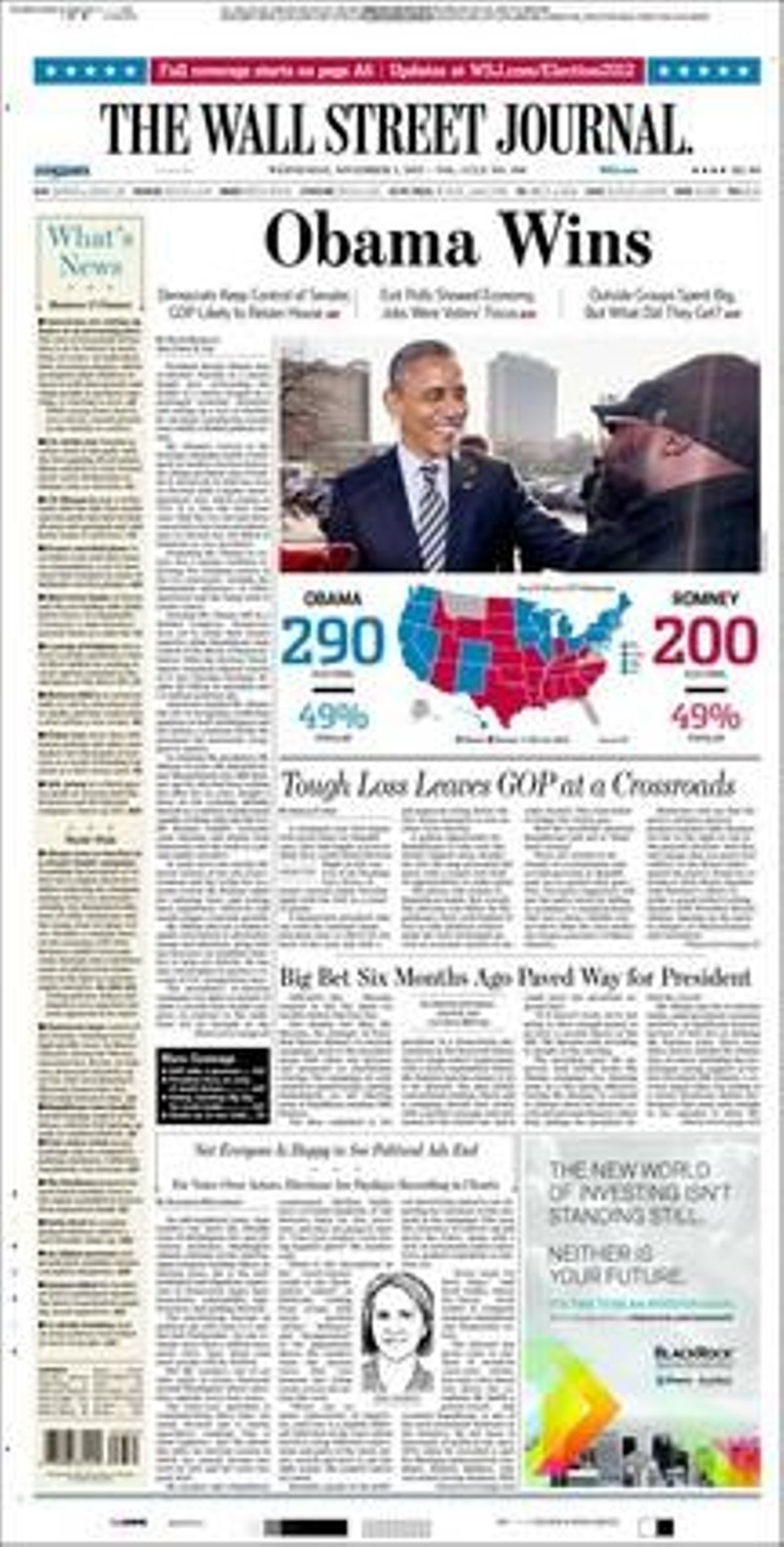 La portada de ’The Wall Street Journal’.