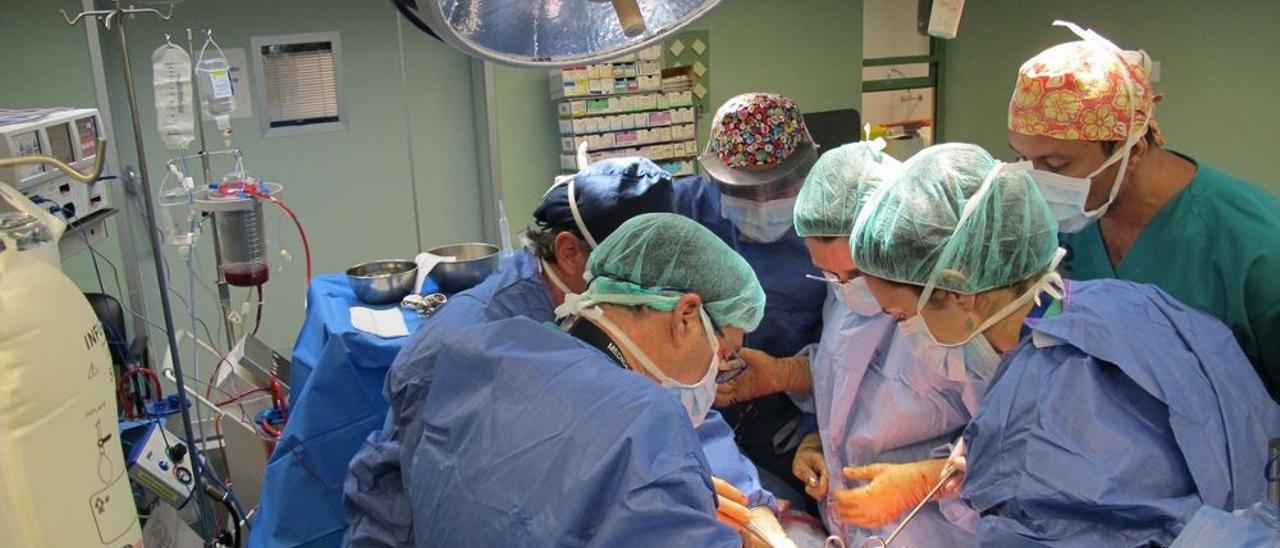 Un grupo de médicos realiza un trasplante en un centro hospitalario de Canarias.