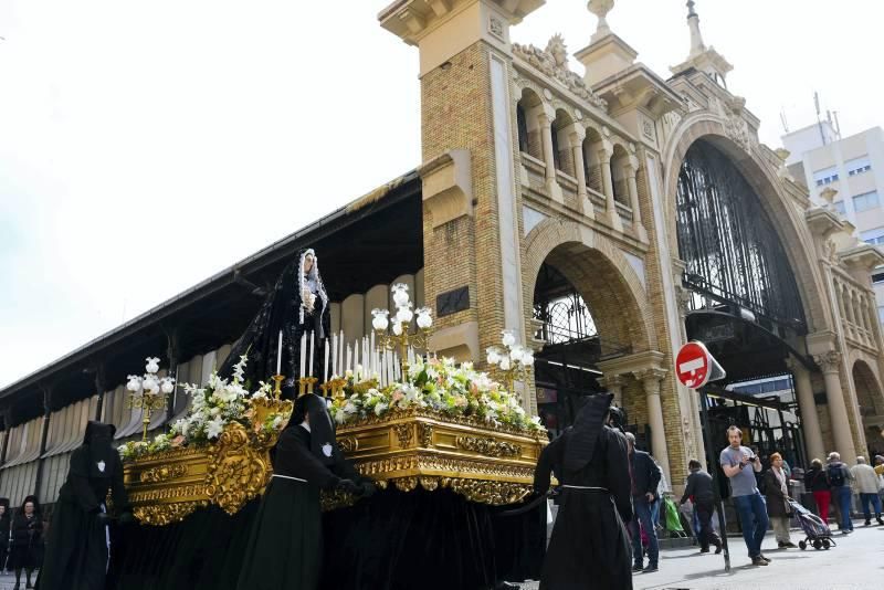 Acto de la Virgen de la Soledad ante el Cristo de la Cama