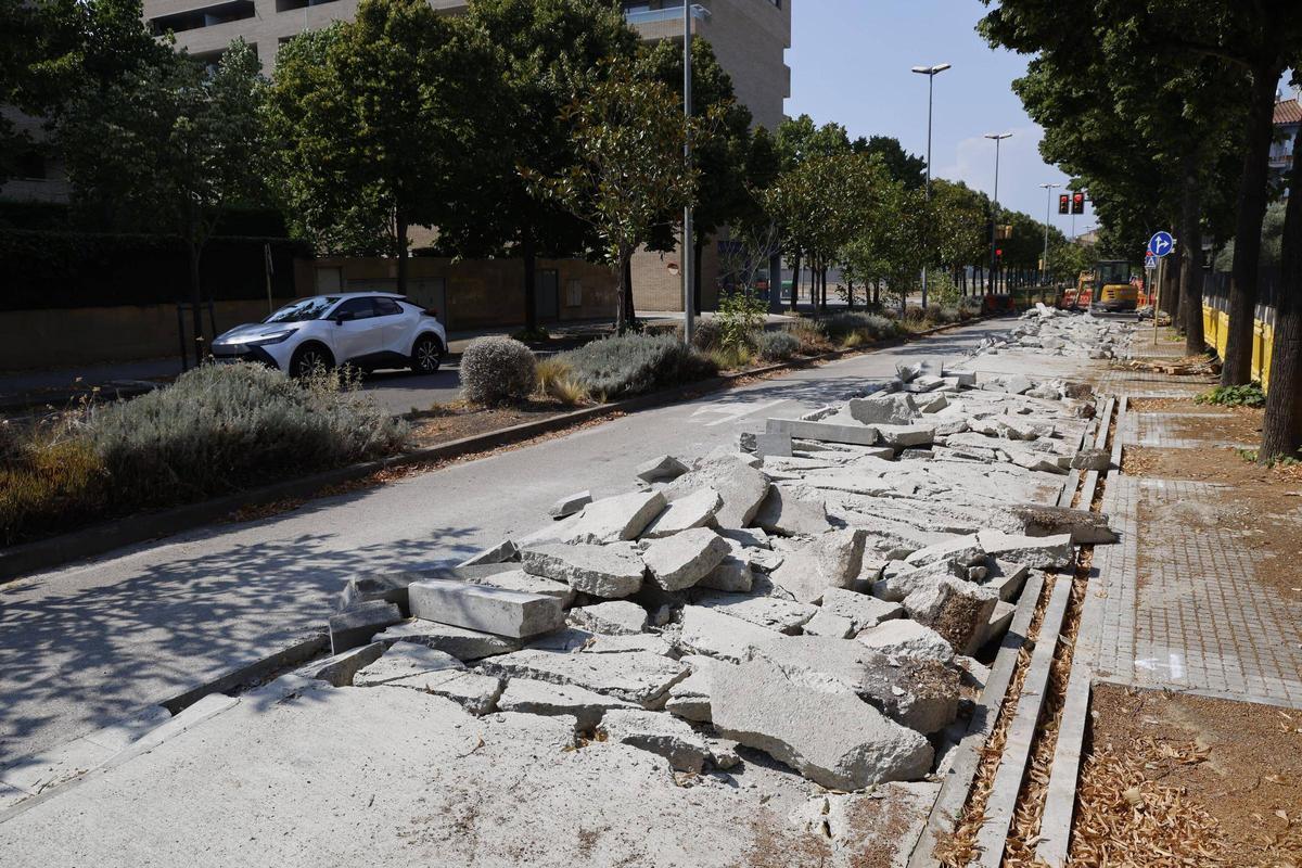 Les obres del carril bici al carrer Marquès de Camps