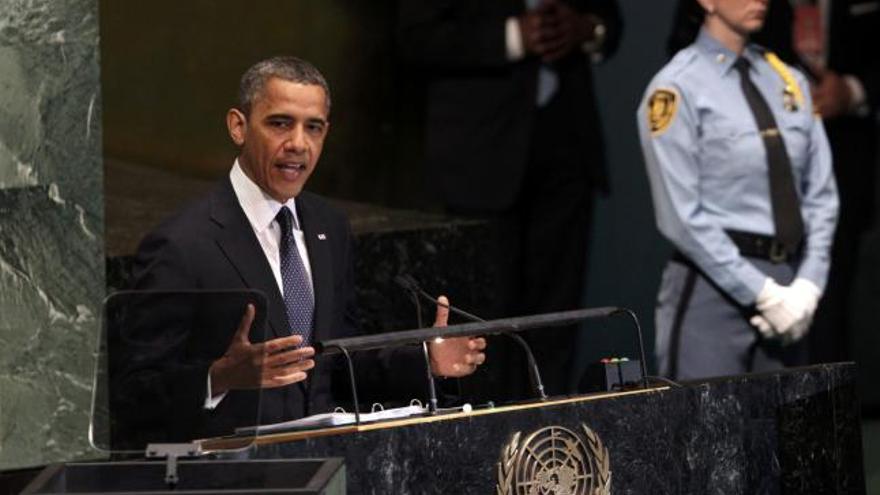 Obama durante su intervención en la Asamblea de la ONU.