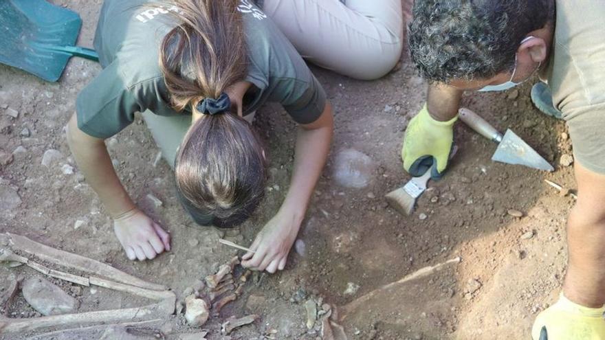 Antiguos trabajos para la exhumación de fosas en el cementerio de La Salud.