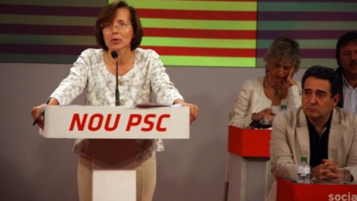 Montserrat Tura, en un momento de su discurso ante el Consell Nacional del PSC