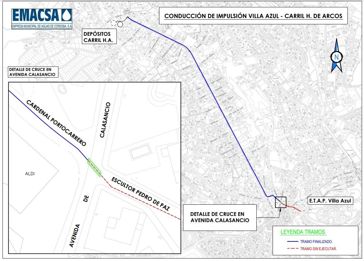 Mapa facilitado por Emacsa.