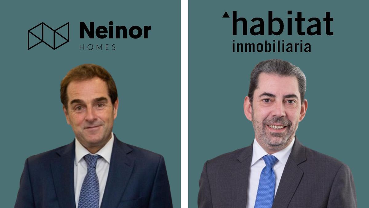 De izquierda a derecha: Borja García-Egotxeaga, CEO de Neinor Homes, y José Carlos Saz, CEO de Habitat Inmobiliaria