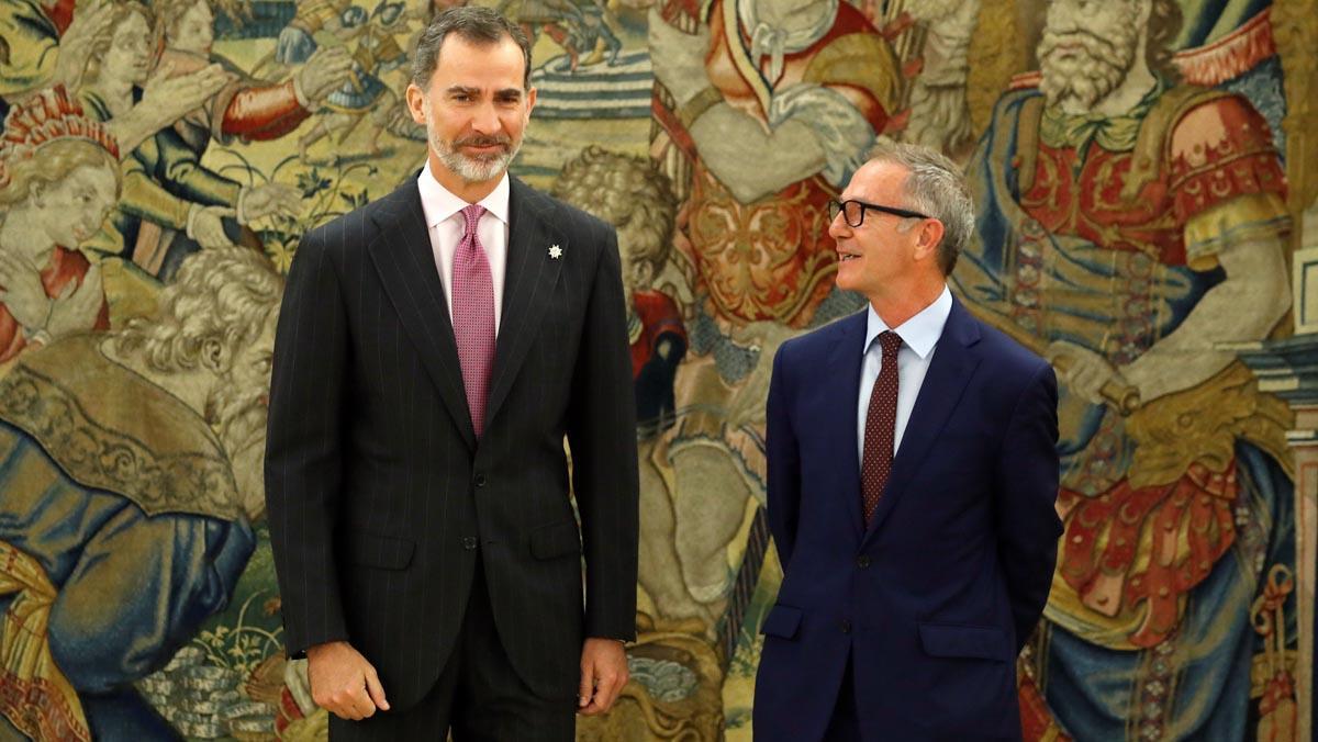 José Guirao promete como ministro de Cultura ante el Rey y en presencia de Pedro Sánchez.