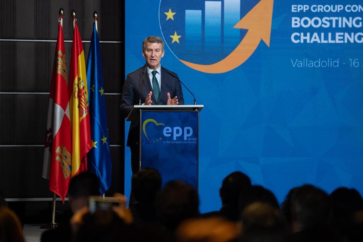 El líder del PP, Alberto Núñez Feijóo, aquest divendres