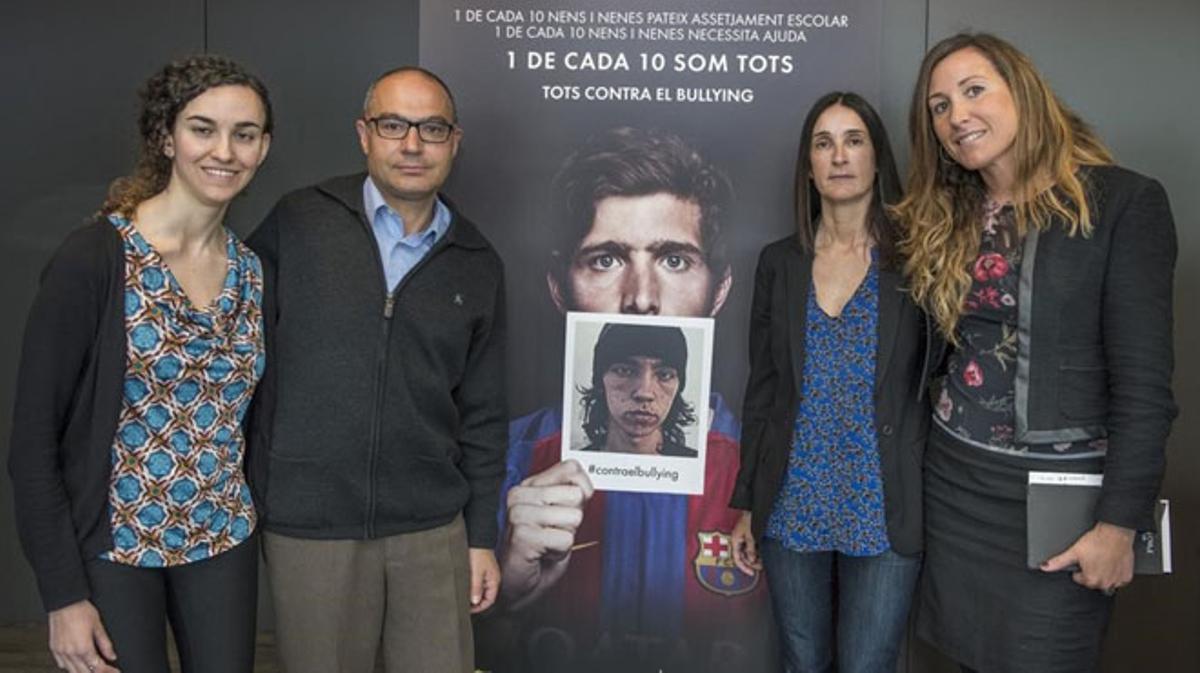 La Míriam, en Jaume, la Maria i la Marta, aquest dijous a l’Auditori 1899 del FC Barcelona.