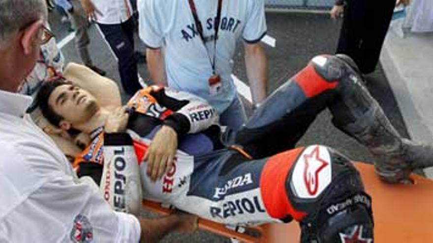 Pedrosa se rompe la clavícula en los entrenamientos libres del GP de Japón