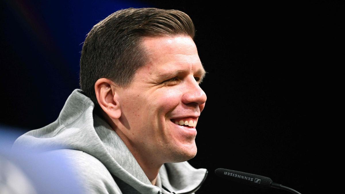 Szczesny, en Dortmund durante la rueda de prensa previo al partido de vuelta de la Champions.