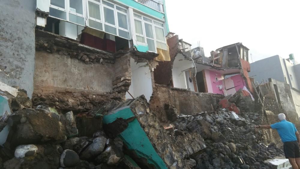 Derrumbe de viviendas en San Andrés