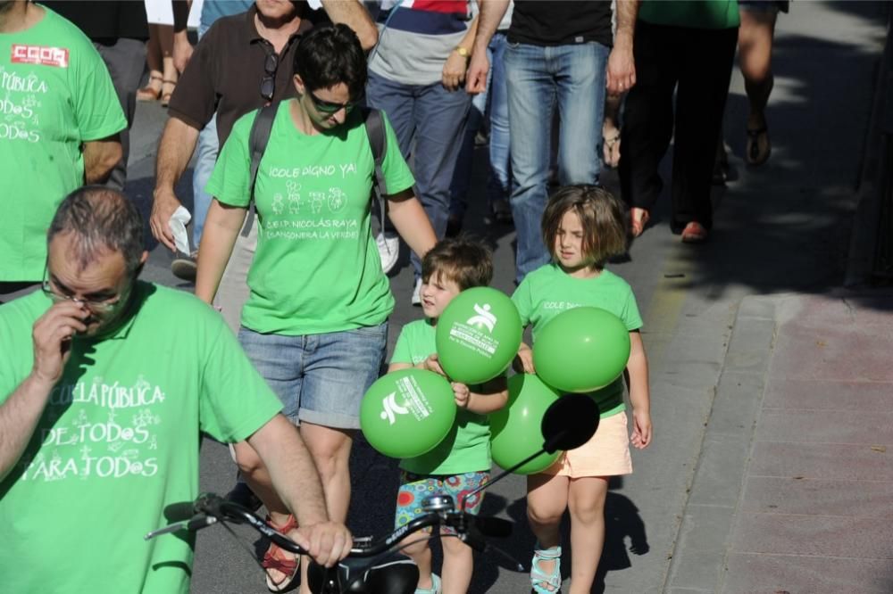 La protesta de educación en Murcia, en imágenes