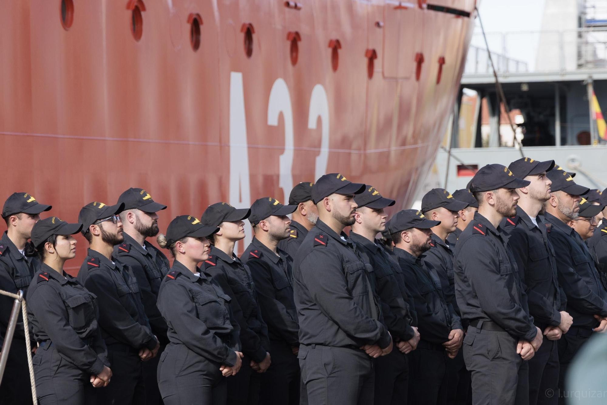 Las imágenes de la despedida del buque Hespérides en Cartagena