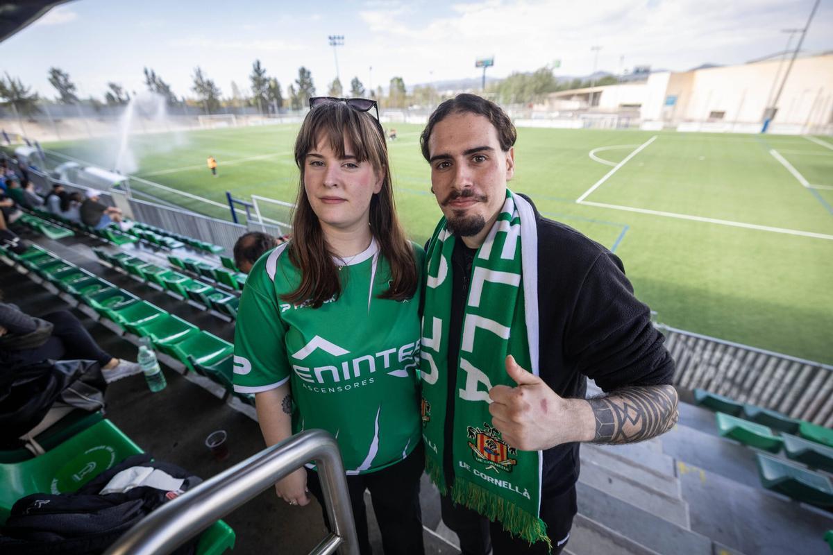 Judit y Dani en el partido del Cornellà. AUTOR: JORDI OTIX