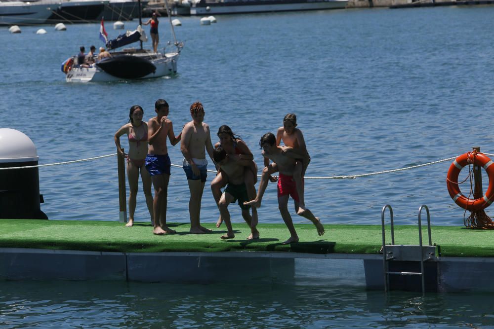 Éxito en el primer fin de semana de la piscina de la Marina de València