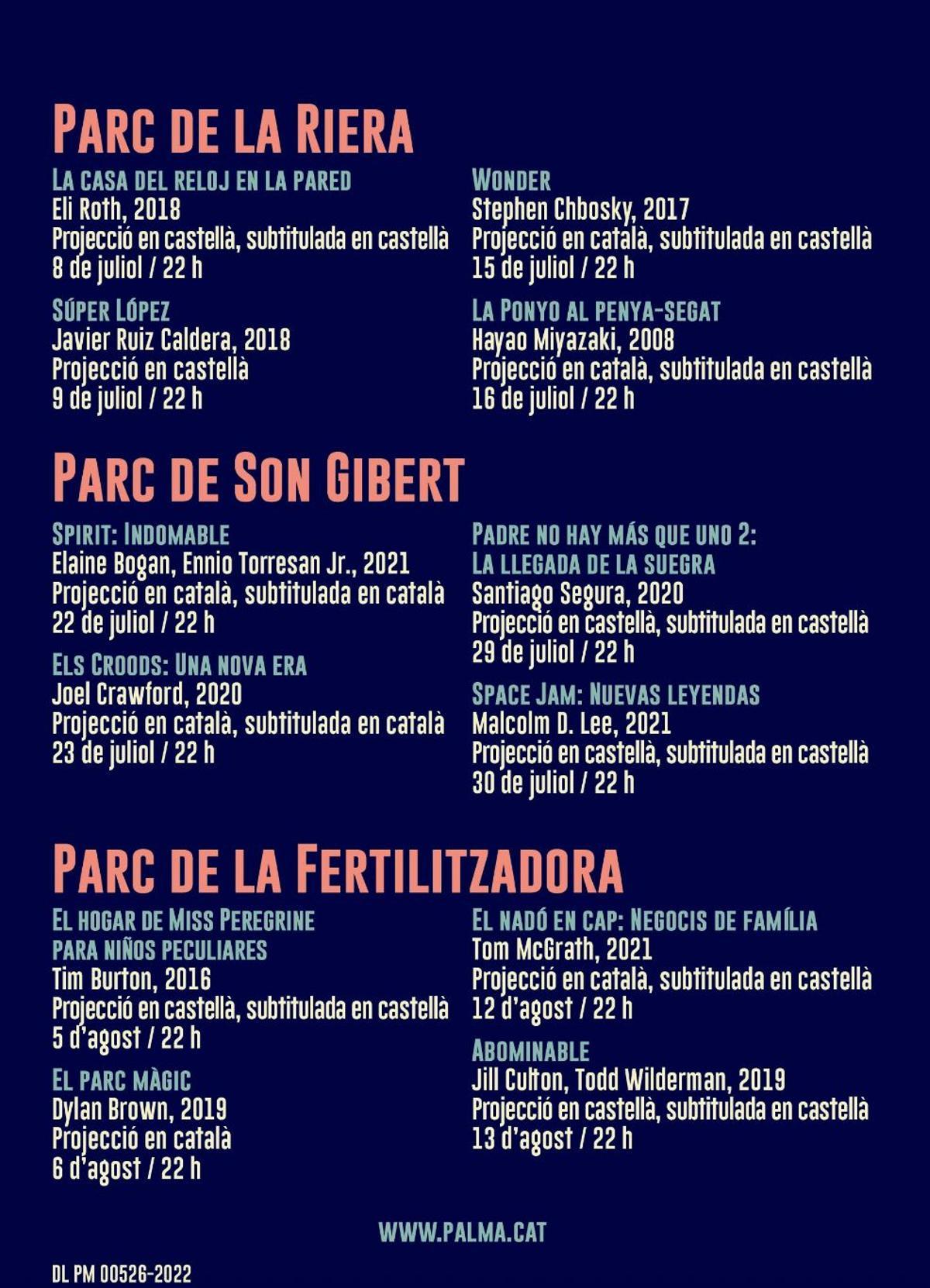 Este es el programa de este año de la actividad Cinema de Barri.