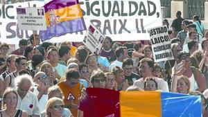 Manifestación en Barcelona a favor del matrimonio gay.
