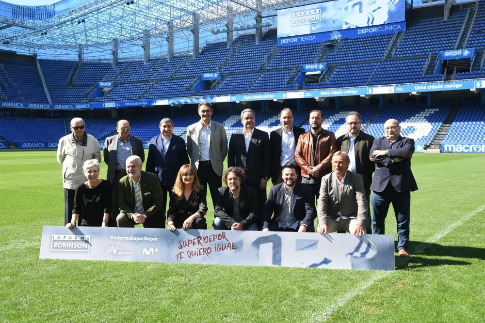 El presidente del Deportivo, Tino Fernández, y el expresidente Augusto César Lendoiro, entre los invitados al preestreno del reportaje 'Informe Robinson: Superdépor, te quiero igual'.