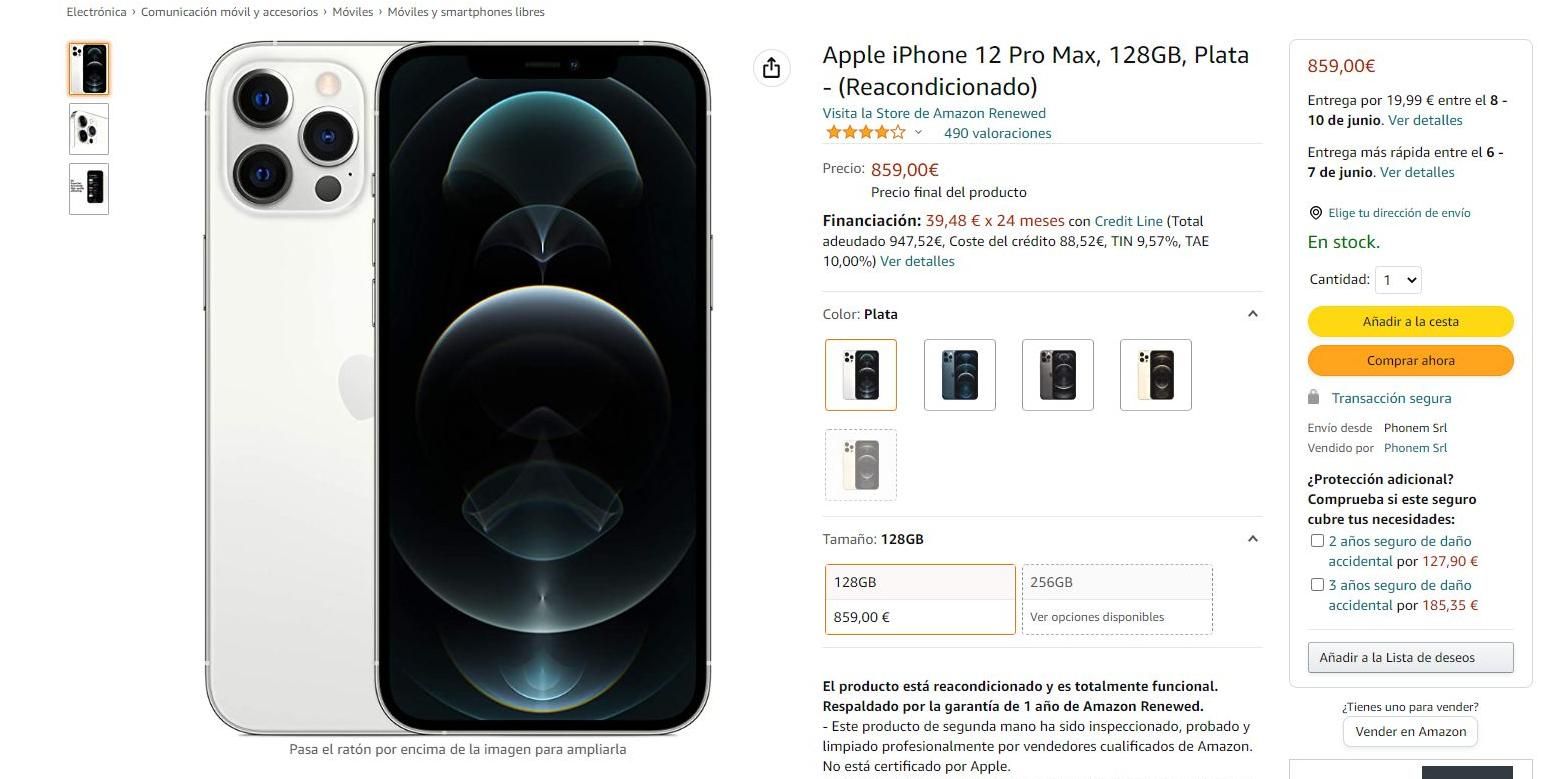 Amazon rebaja el precio del iPhone 12 Pro Max con esta condición.