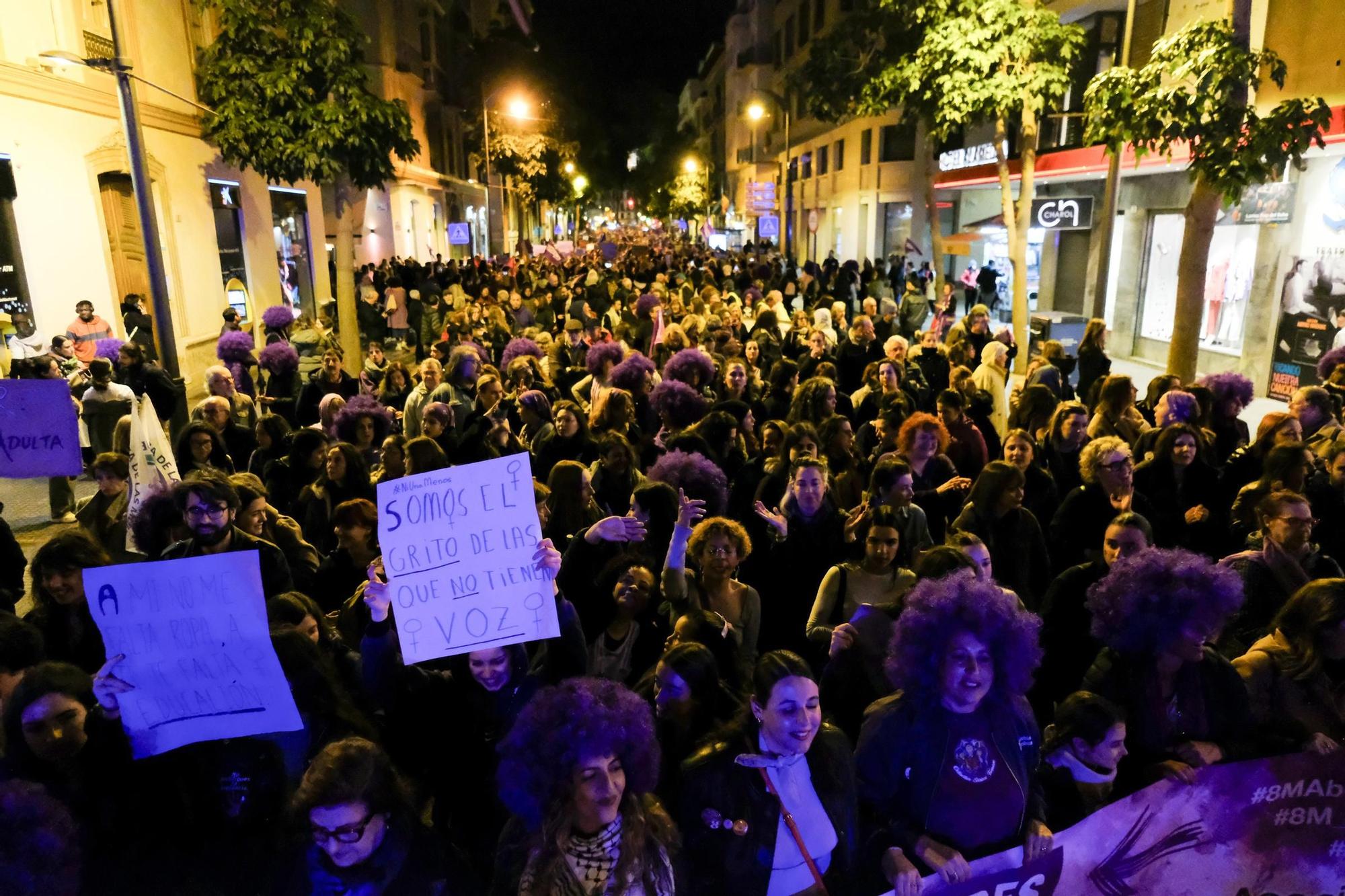 La marcha por el 8M en Málaga, en imágenes