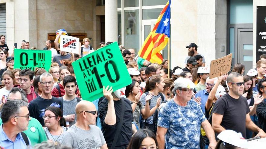 Una imatge de la mobilització d&#039;aquest matí a Figueres