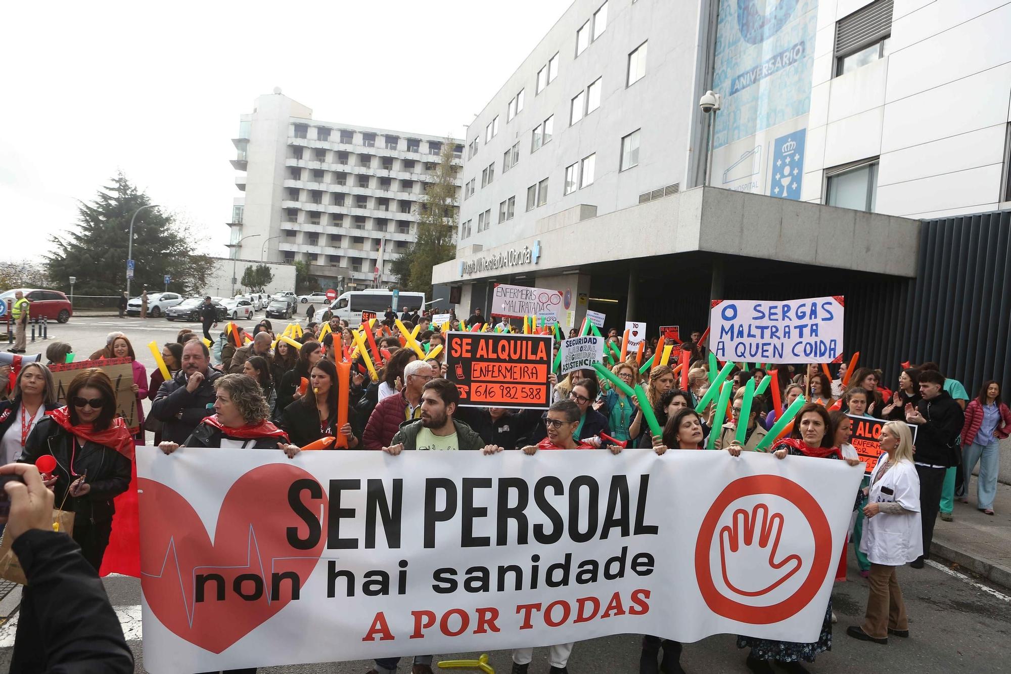 Enfermeras vuelven a manifestarse este jueves ante ocho hospitales de Galicia para reclamar mejores condiciones laborales